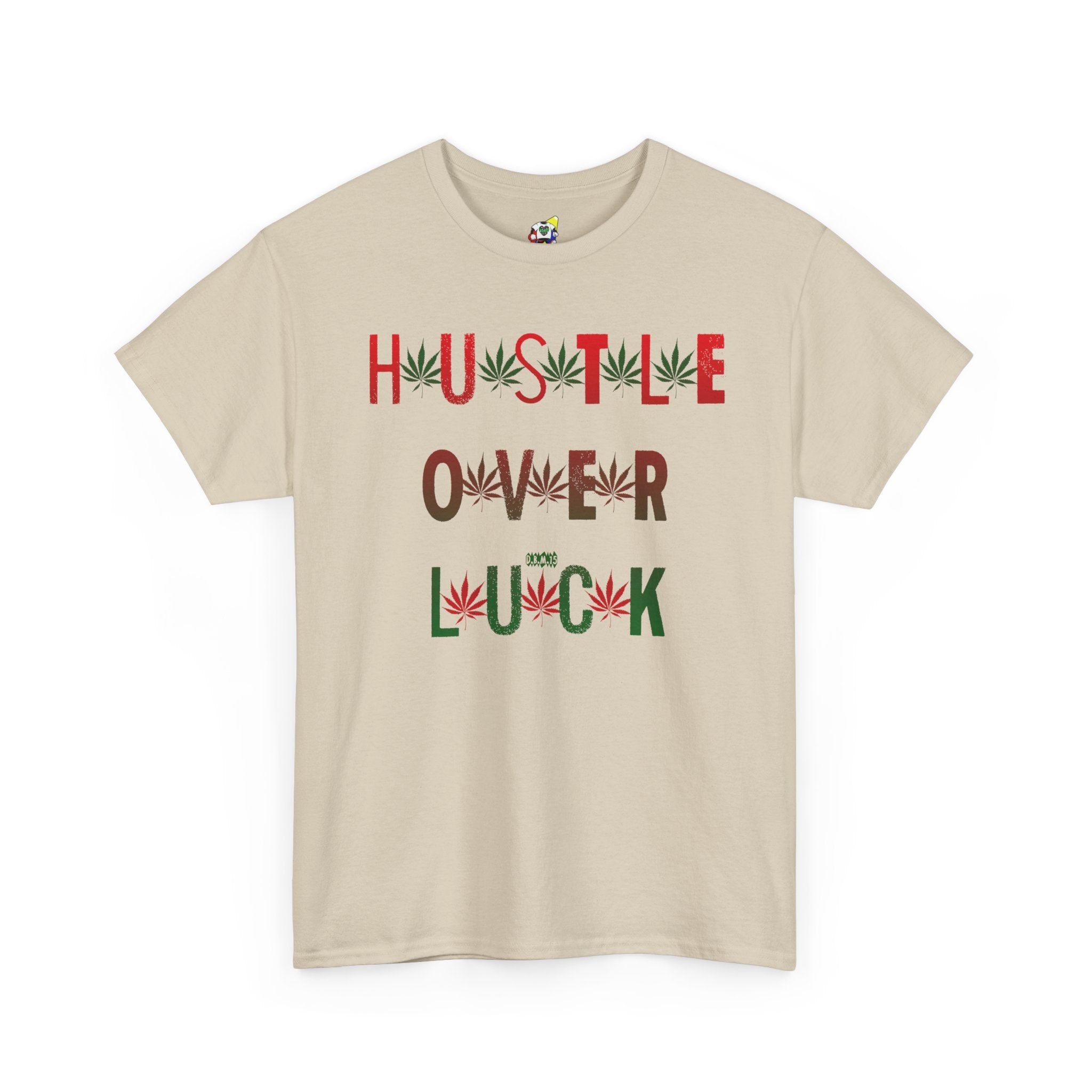Men's Tee - Hustle Over Luck 420 Heavy Cotton T-Shirt