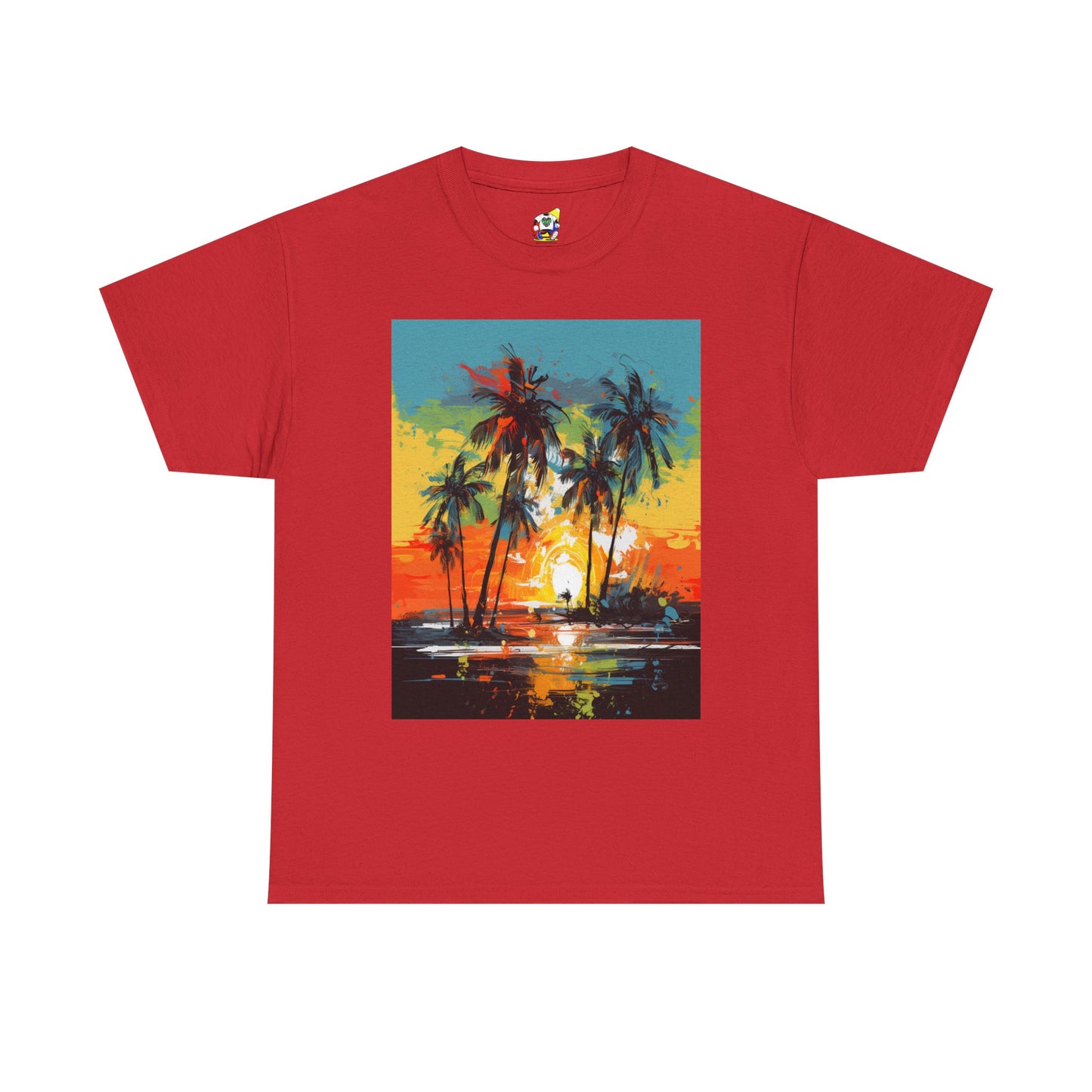 Men's Tee - Caribbean Vibes Sunset #2 Heavy Cotton T-Shirt