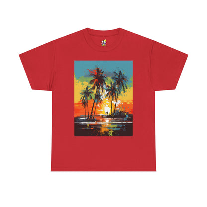 Men's Tee - Caribbean Vibes Sunset #2 Heavy Cotton T-Shirt
