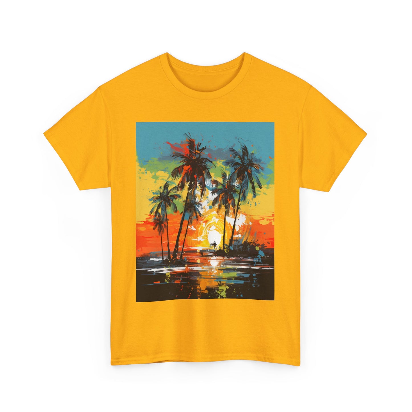 Men's Tee - Caribbean Vibes Sunset #2 Heavy Cotton T-Shirt