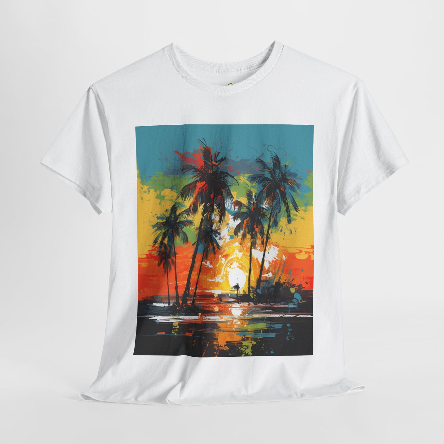 Men's Tee - Caribbean Vibes Sunset #2 Heavy Cotton T-Shirt