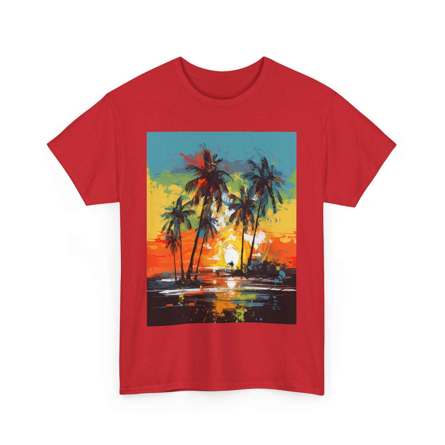 Men's Tee - Caribbean Vibes Sunset #2 Heavy Cotton T-Shirt