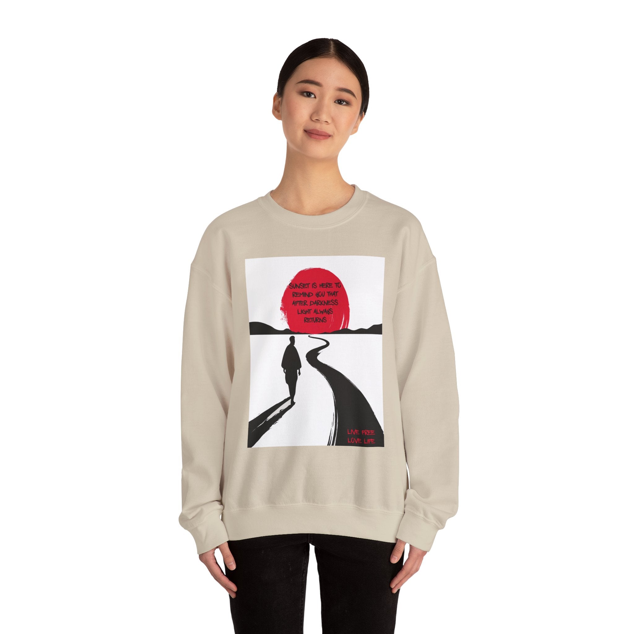 Men's Crewneck Sweatshirt - Positive Japanese Sunset