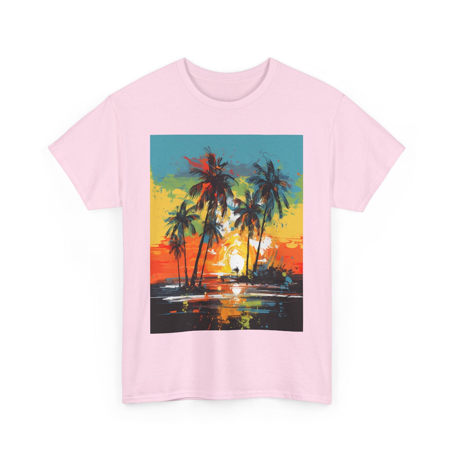Men's Tee - Caribbean Vibes Sunset #2 Heavy Cotton T-Shirt