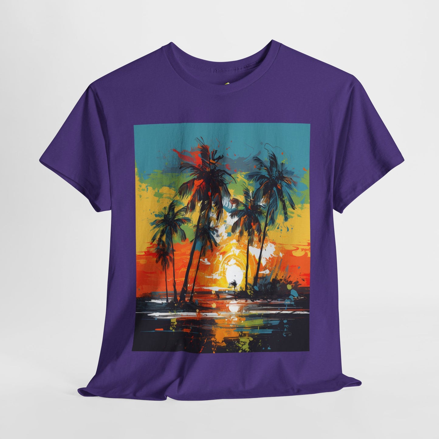 Men's Tee - Caribbean Vibes Sunset #2 Heavy Cotton T-Shirt