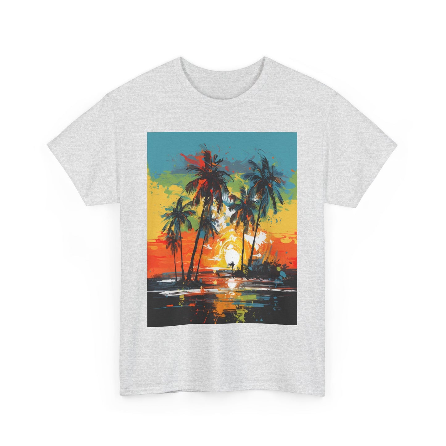 Men's Tee - Caribbean Vibes Sunset #2 Heavy Cotton T-Shirt