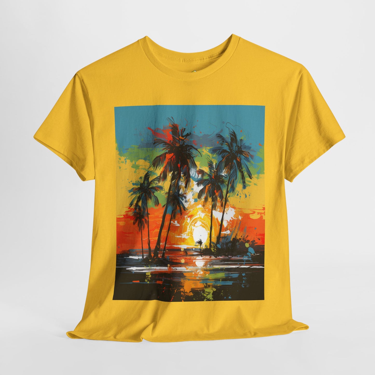 Men's Tee - Caribbean Vibes Sunset #2 Heavy Cotton T-Shirt