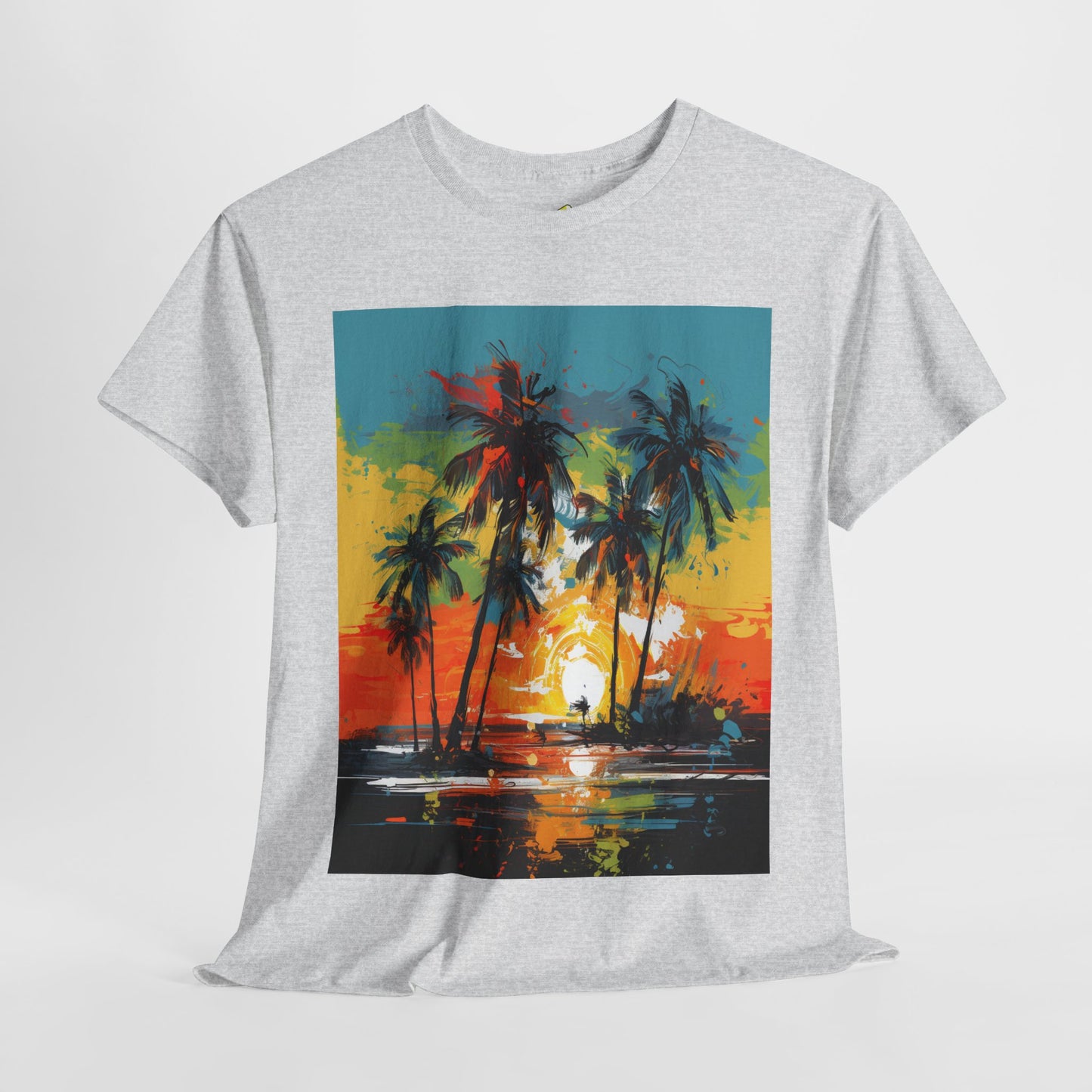 Men's Tee - Caribbean Vibes Sunset #2 Heavy Cotton T-Shirt