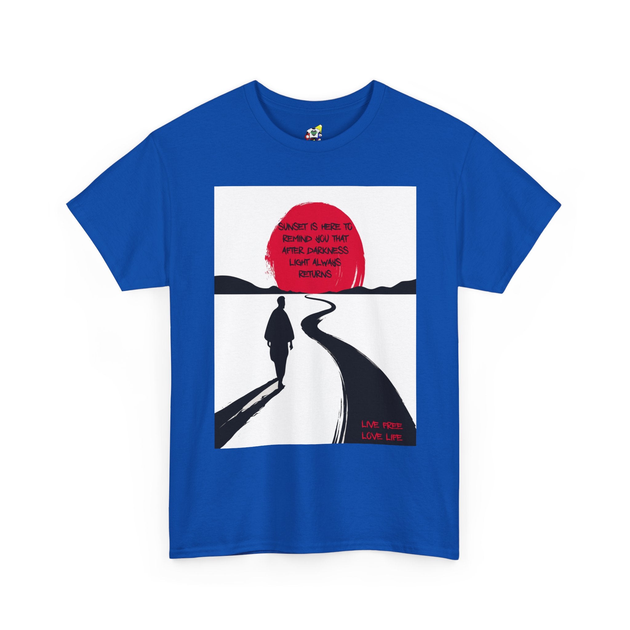 Men's Tee - Positive Japanese Sunset Heavy Cotton T-Shirt