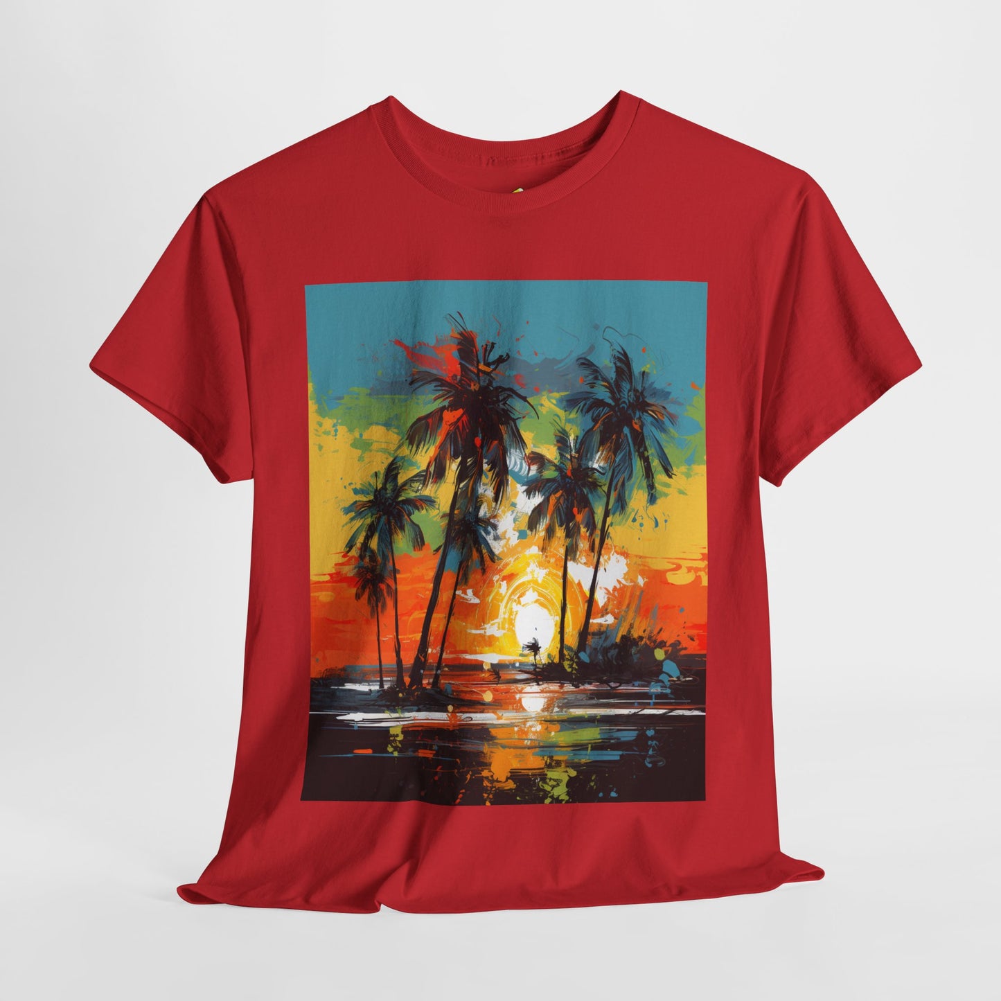 Men's Tee - Caribbean Vibes Sunset #2 Heavy Cotton T-Shirt