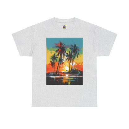 Men's Tee - Caribbean Vibes Sunset #2 Heavy Cotton T-Shirt