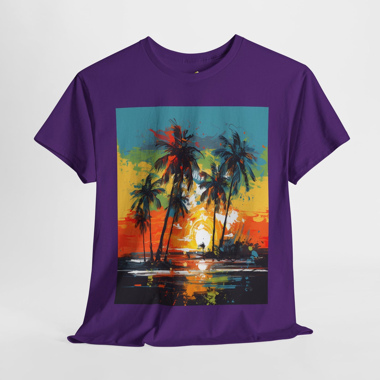 Men's Tee - Caribbean Vibes Sunset #2 Heavy Cotton T-Shirt