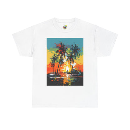 Men's Tee - Caribbean Vibes Sunset #2 Heavy Cotton T-Shirt