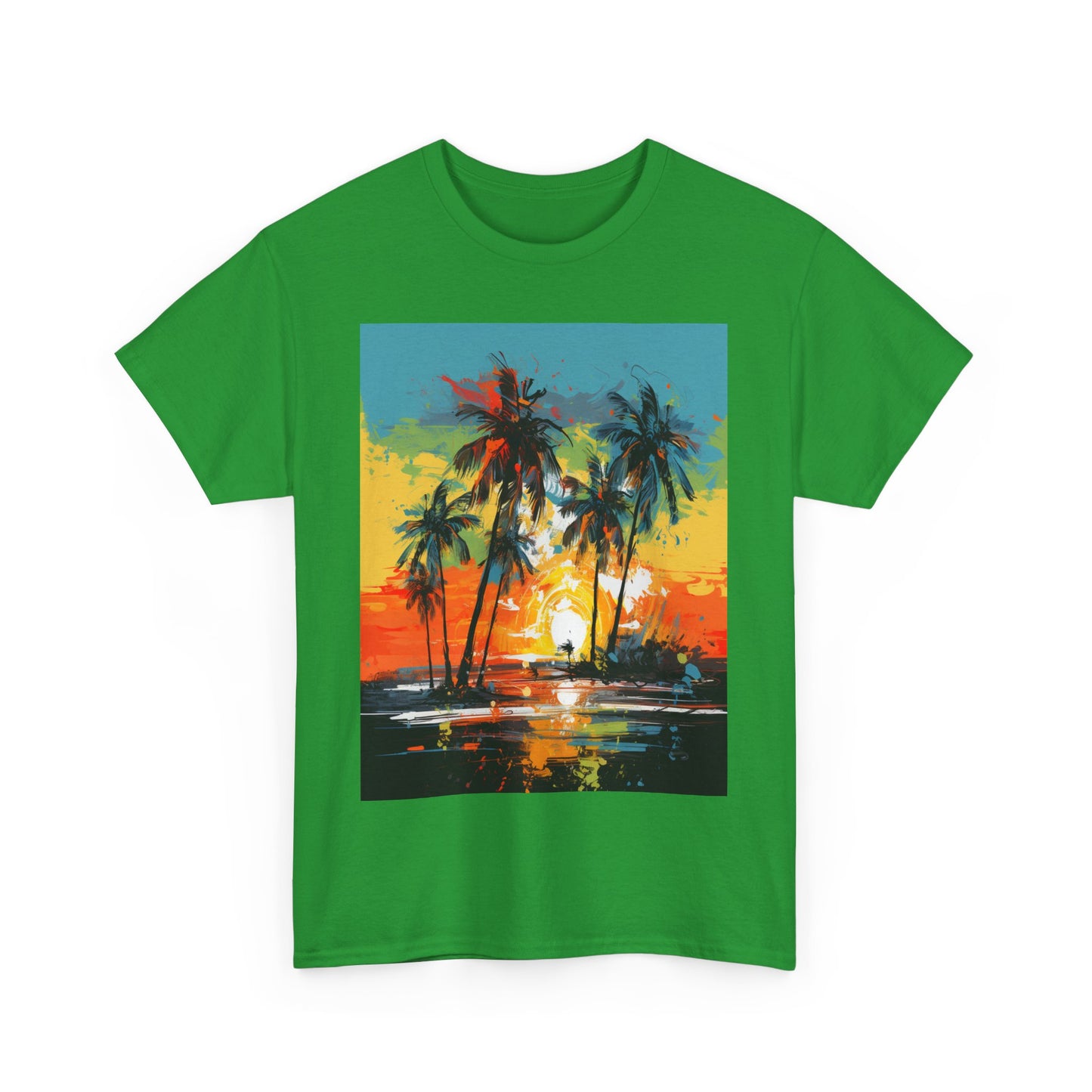 Men's Tee - Caribbean Vibes Sunset #2 Heavy Cotton T-Shirt