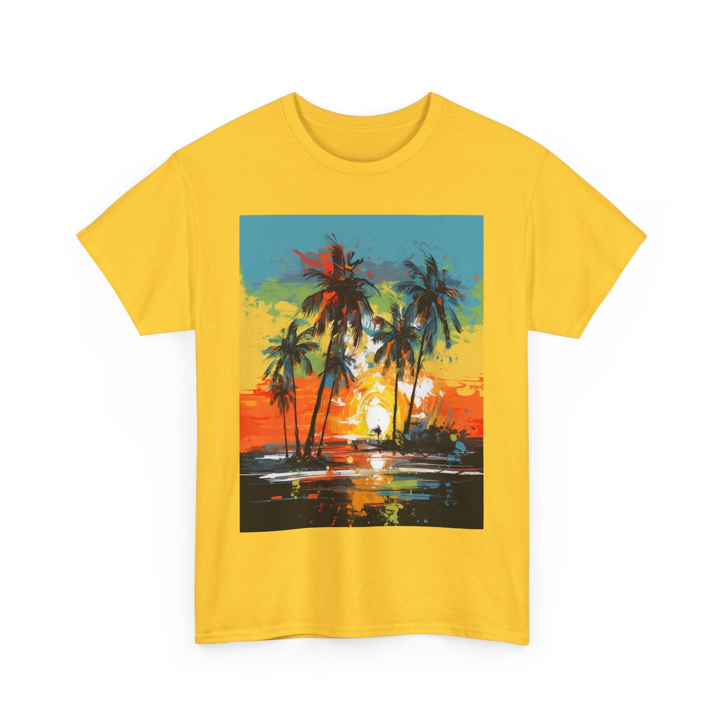 Men's Tee - Caribbean Vibes Sunset #2 Heavy Cotton T-Shirt