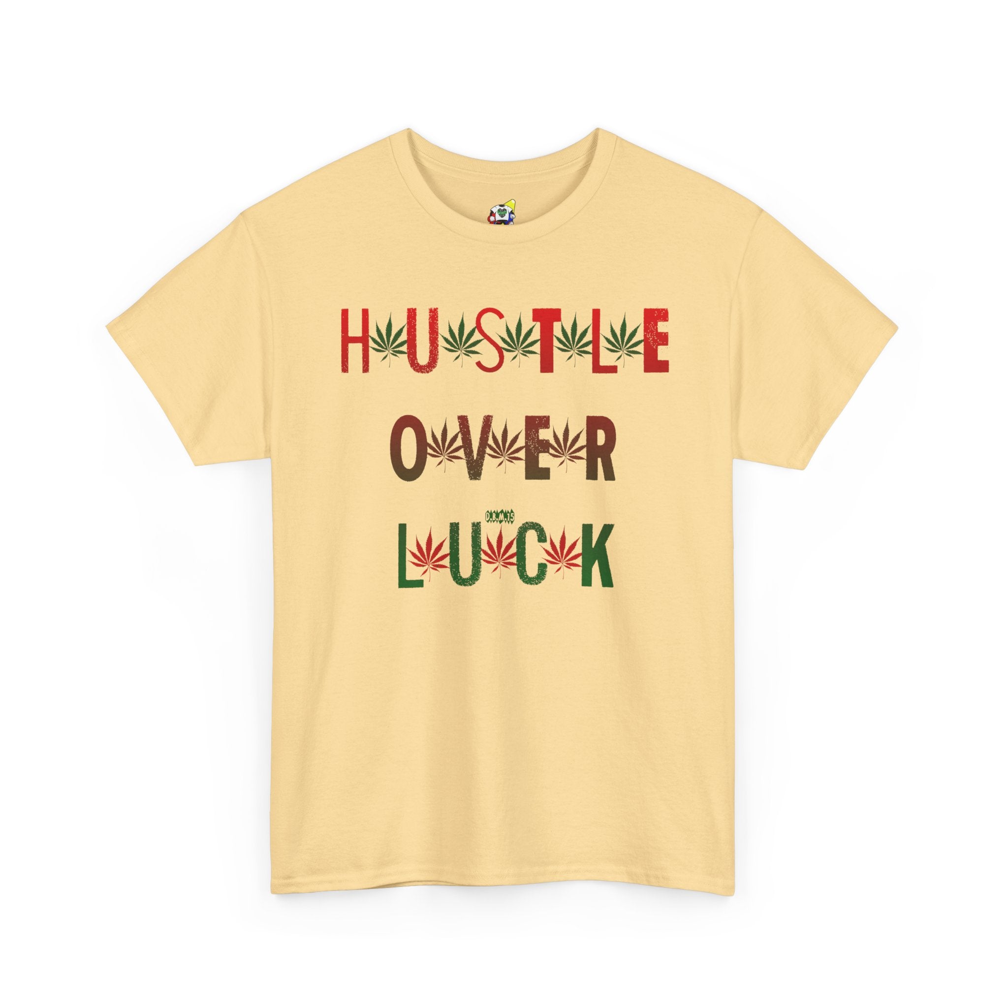 Men's Tee - Hustle Over Luck 420 Heavy Cotton T-Shirt