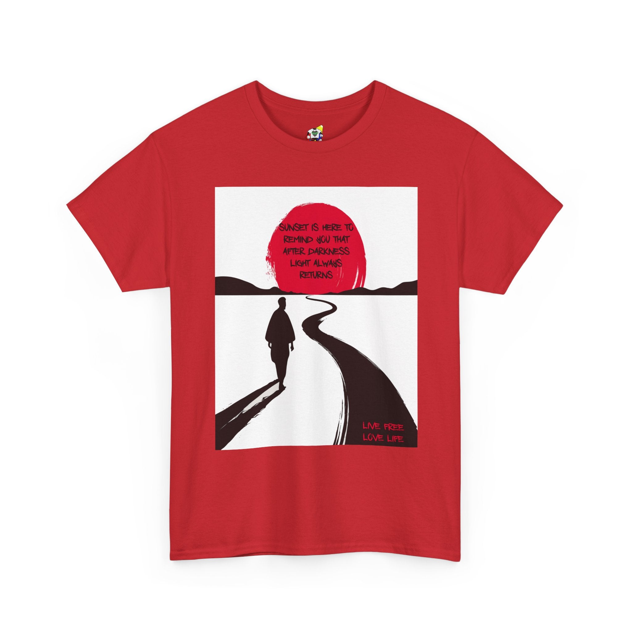 Men's Tee - Positive Japanese Sunset Heavy Cotton T-Shirt