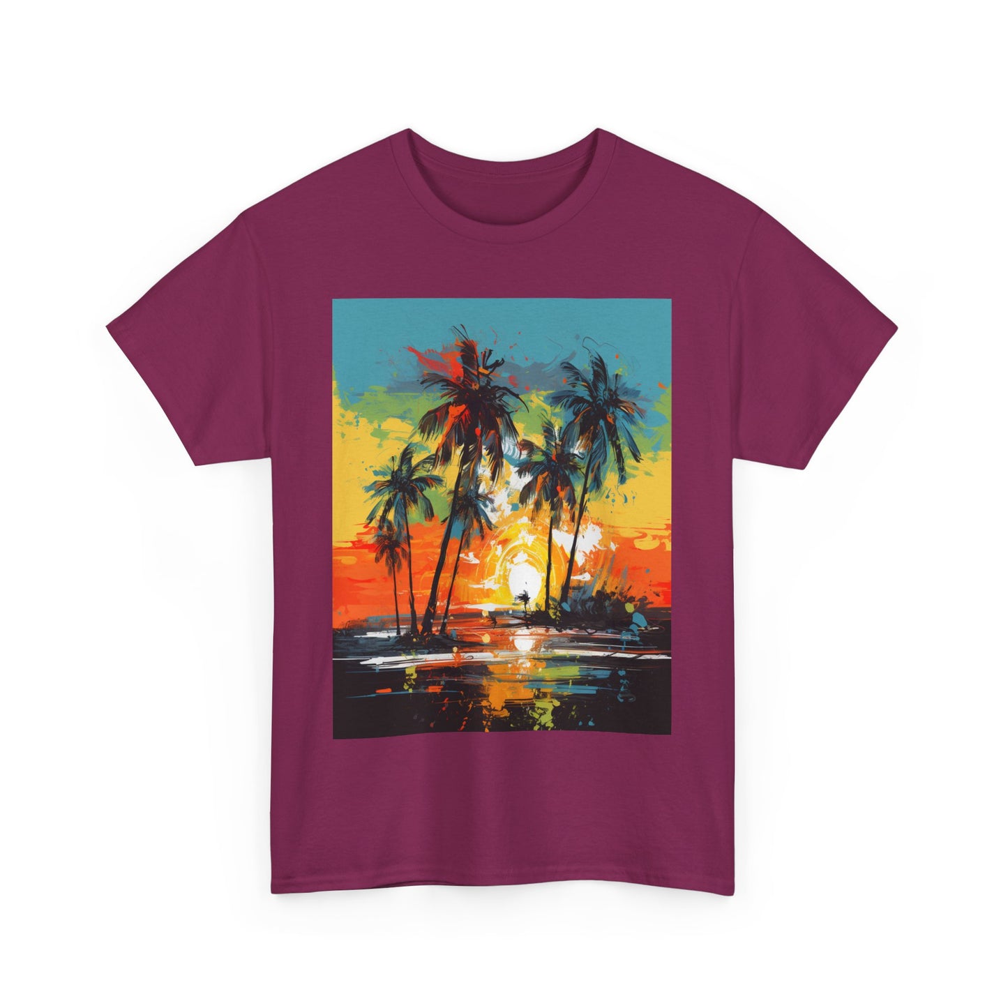 Men's Tee - Caribbean Vibes Sunset #2 Heavy Cotton T-Shirt