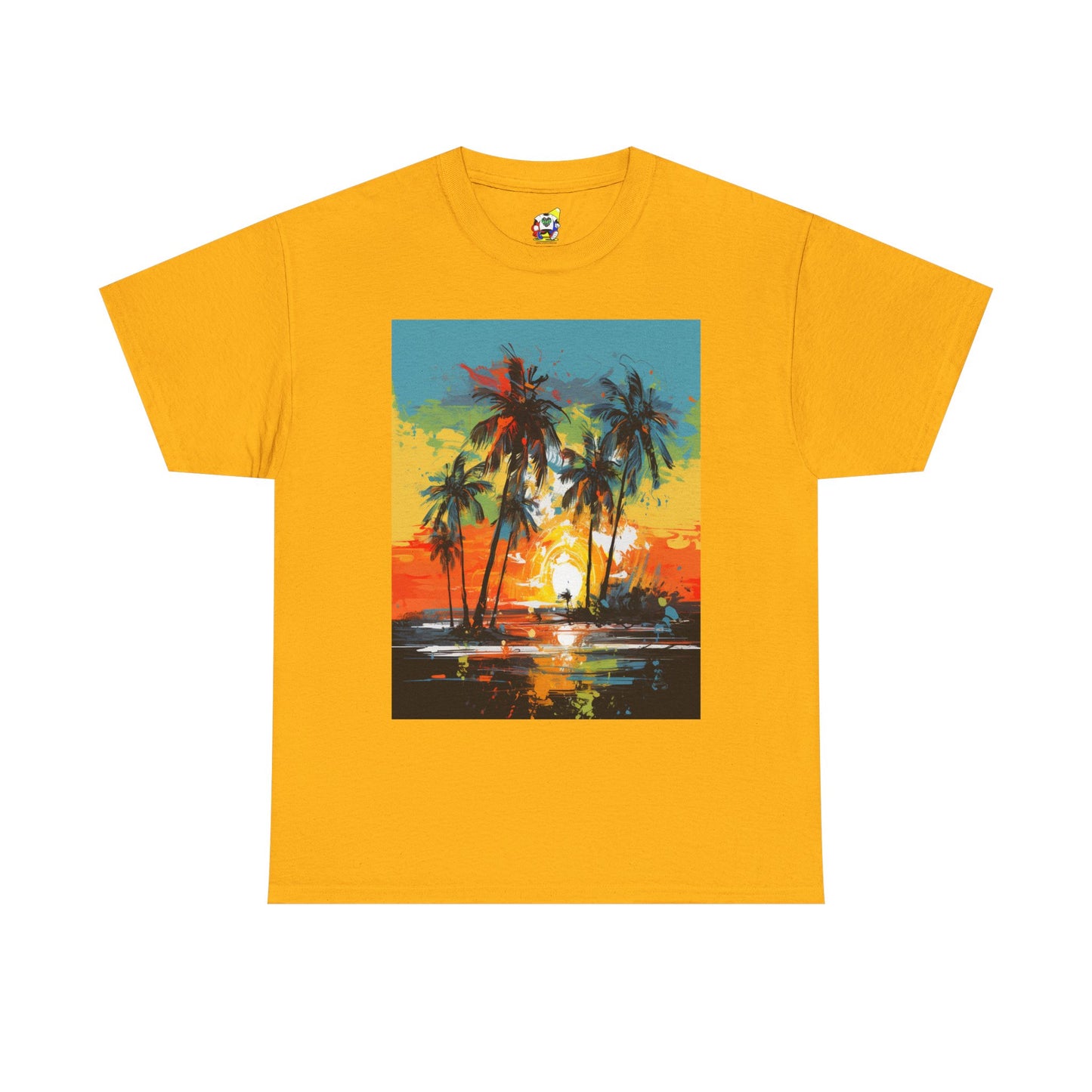 Men's Tee - Caribbean Vibes Sunset #2 Heavy Cotton T-Shirt