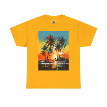 Men's Tee - Caribbean Vibes Sunset #2 Heavy Cotton T-Shirt