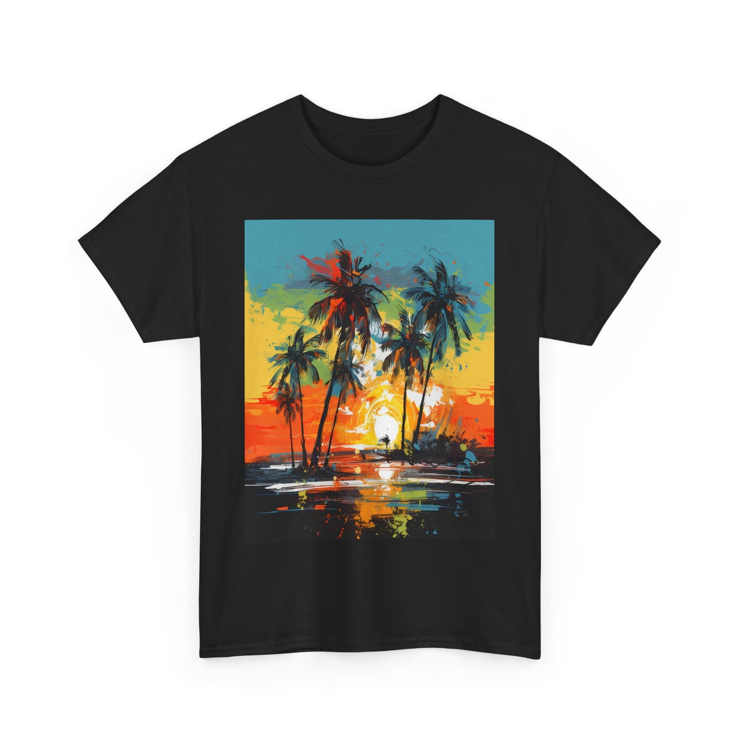 Men's Tee - Caribbean Vibes Sunset #2 Heavy Cotton T-Shirt