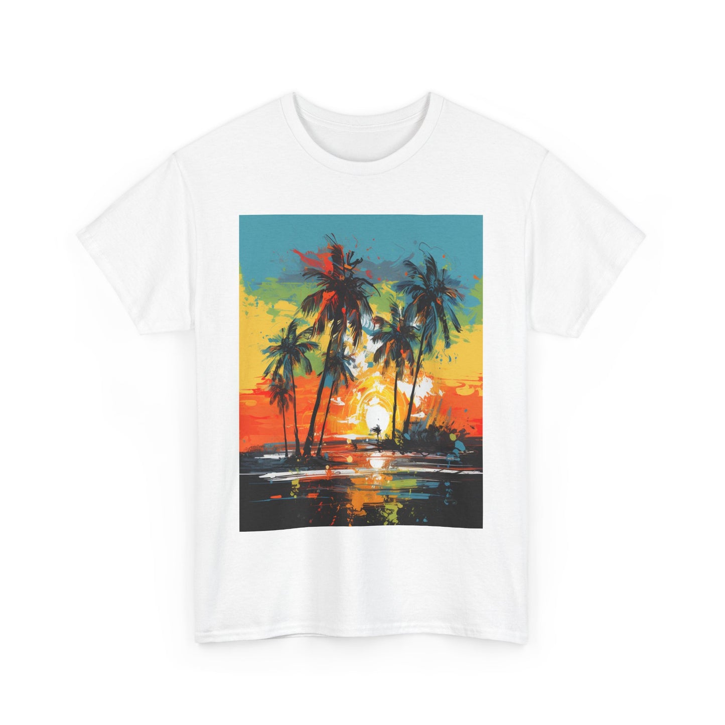 Men's Tee - Caribbean Vibes Sunset #2 Heavy Cotton T-Shirt
