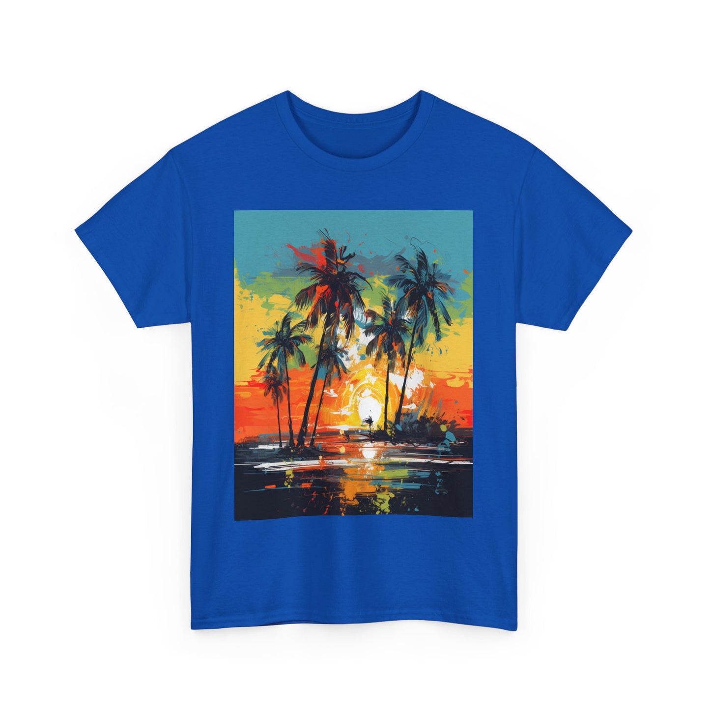 Men's Tee - Caribbean Vibes Sunset #2 Heavy Cotton T-Shirt