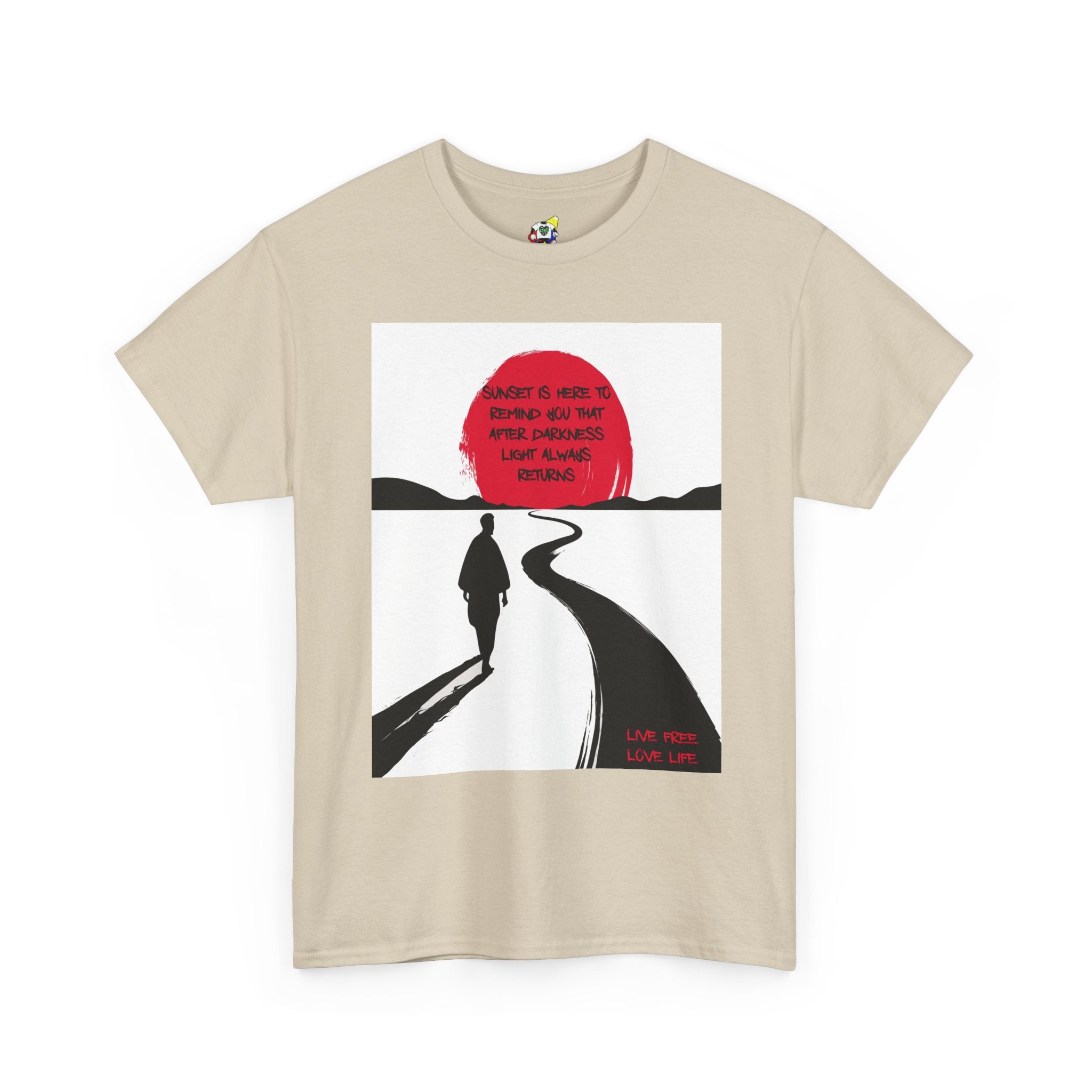 Men's Tee - Positive Japanese Sunset Heavy Cotton T-Shirt