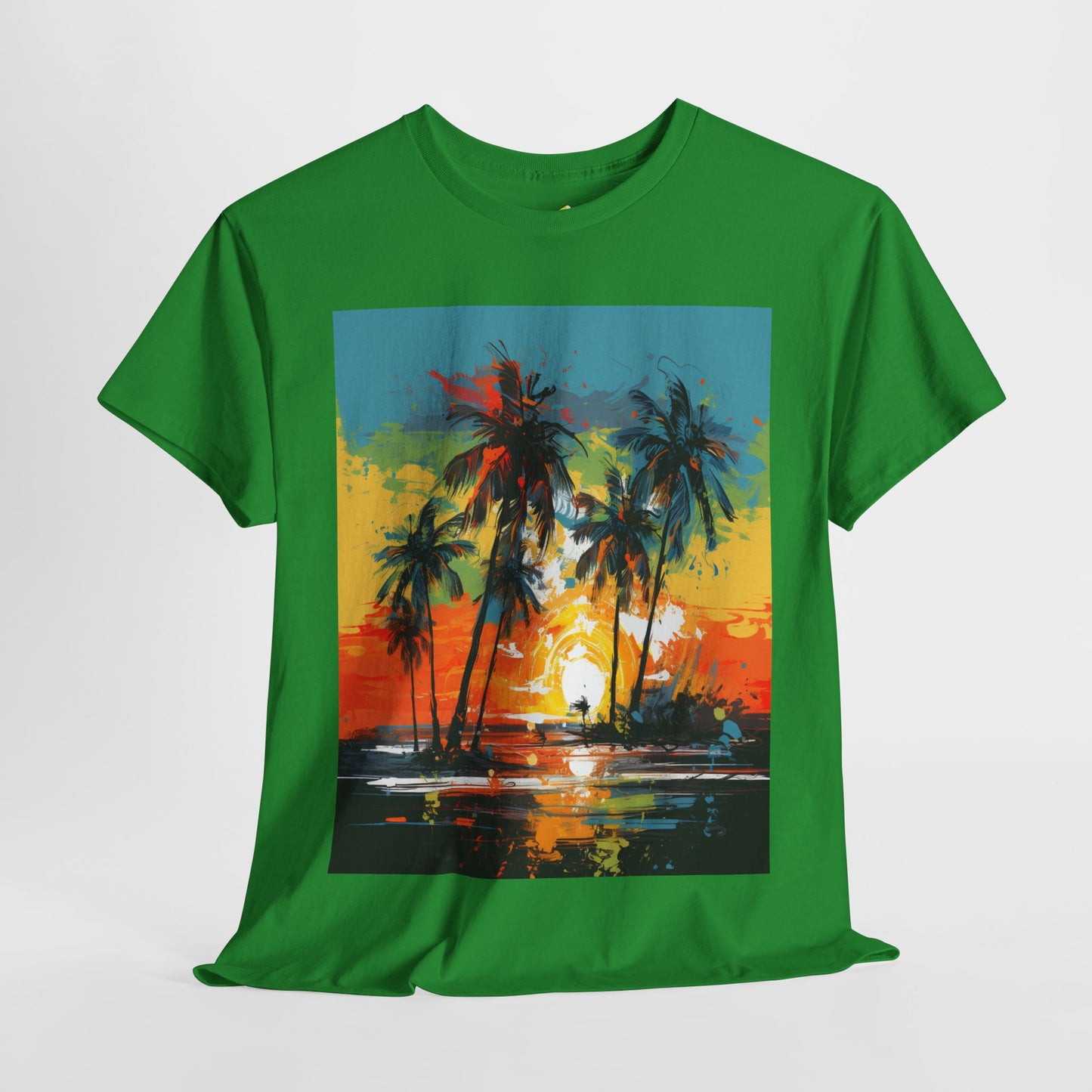 Men's Tee - Caribbean Vibes Sunset #2 Heavy Cotton T-Shirt