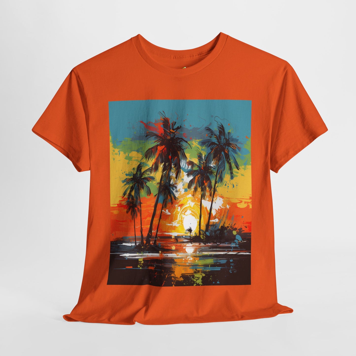 Men's Tee - Caribbean Vibes Sunset #2 Heavy Cotton T-Shirt