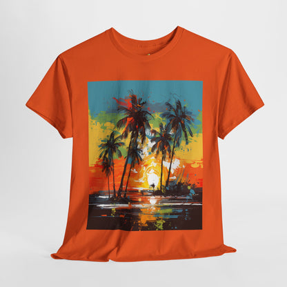 Men's Tee - Caribbean Vibes Sunset #2 Heavy Cotton T-Shirt