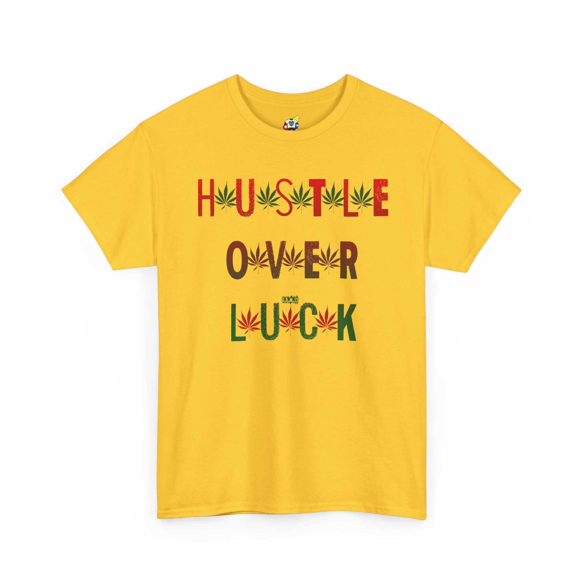 Men's Tee - Hustle Over Luck 420 Heavy Cotton T-Shirt