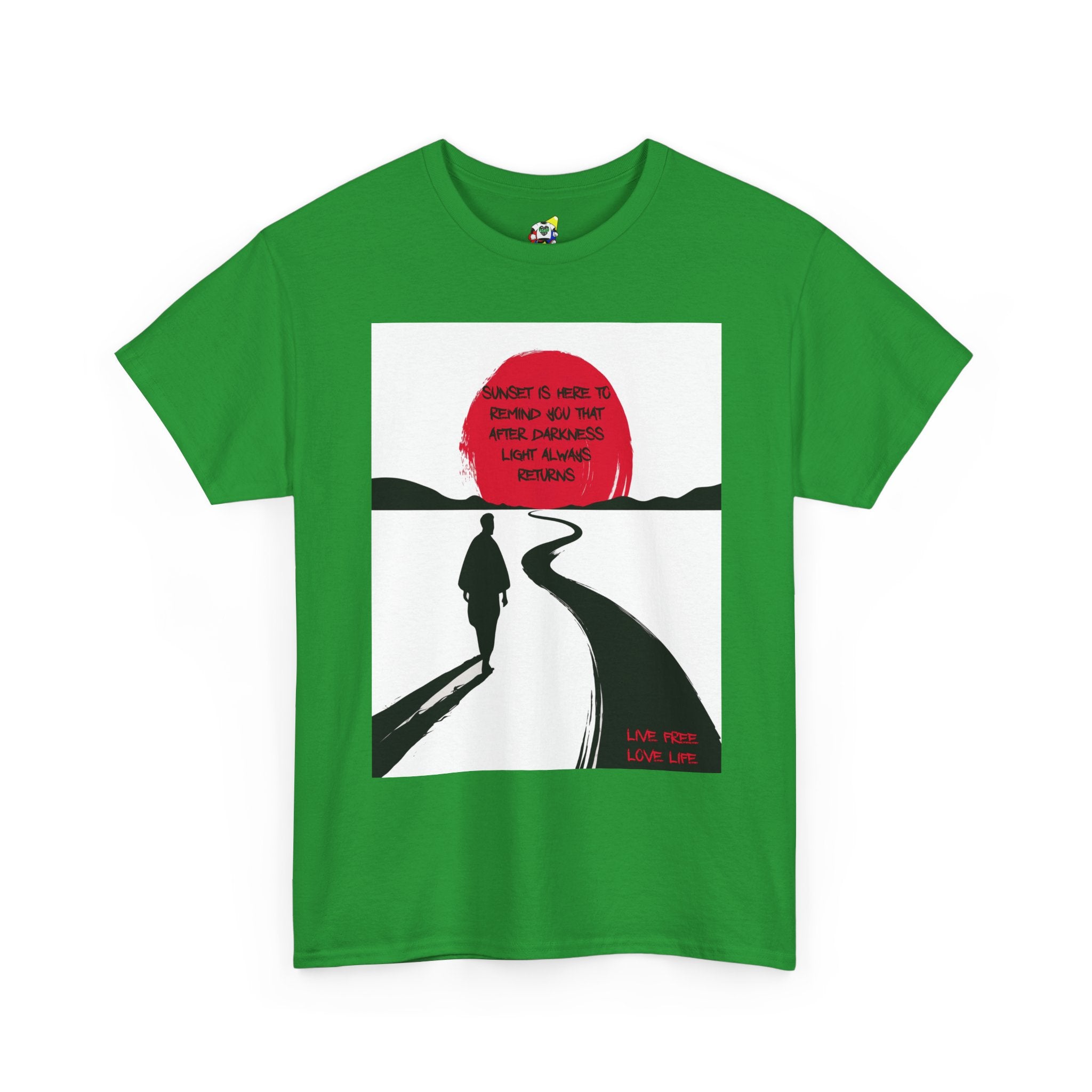 Men's Tee - Positive Japanese Sunset Heavy Cotton T-Shirt