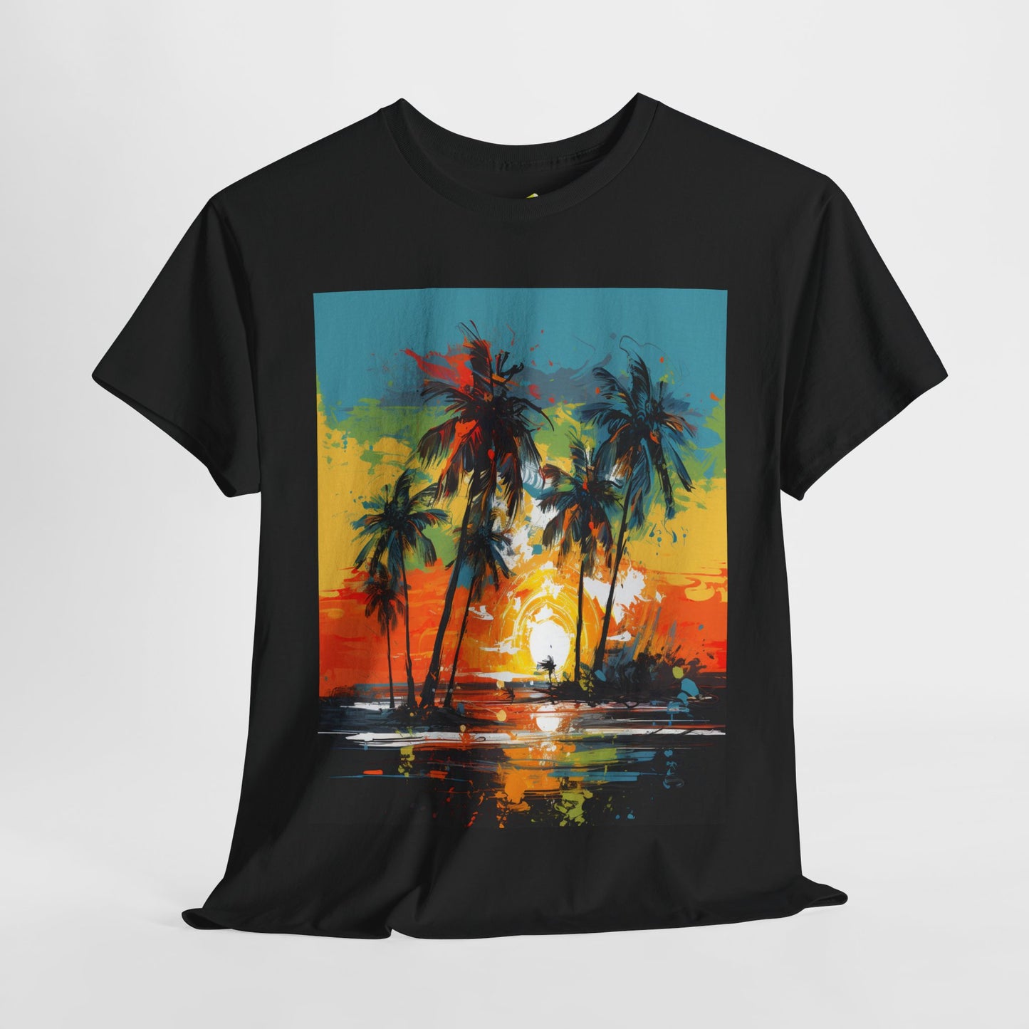 Men's Tee - Caribbean Vibes Sunset #2 Heavy Cotton T-Shirt