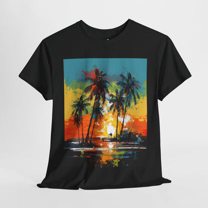 Men's Tee - Caribbean Vibes Sunset #2 Heavy Cotton T-Shirt