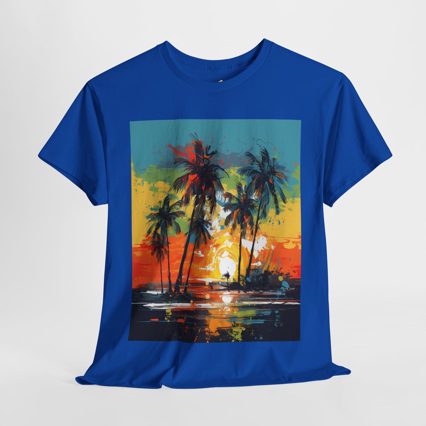 Men's Tee - Caribbean Vibes Sunset #2 Heavy Cotton T-Shirt