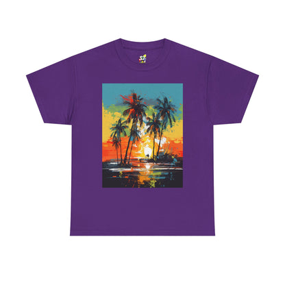 Men's Tee - Caribbean Vibes Sunset #2 Heavy Cotton T-Shirt