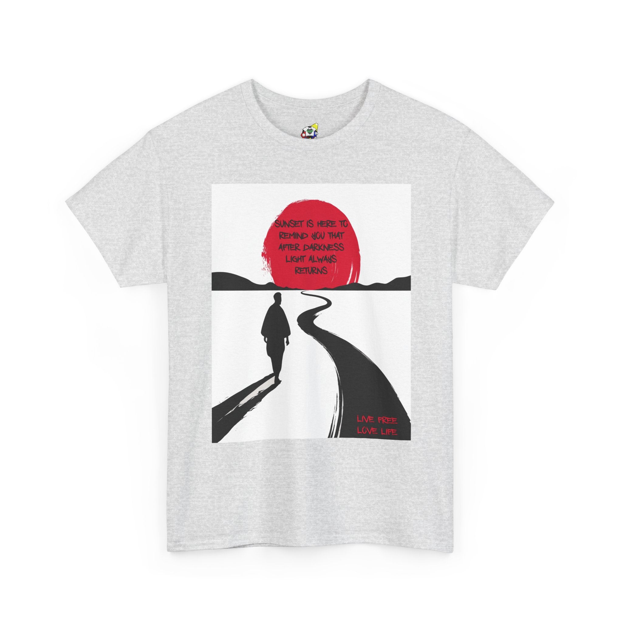 Men's Tee - Positive Japanese Sunset Heavy Cotton T-Shirt