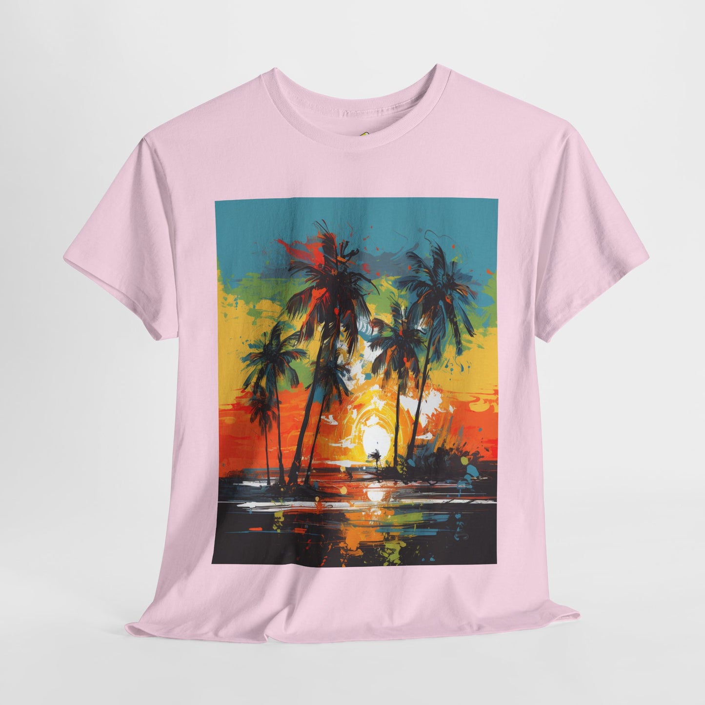 Men's Tee - Caribbean Vibes Sunset #2 Heavy Cotton T-Shirt