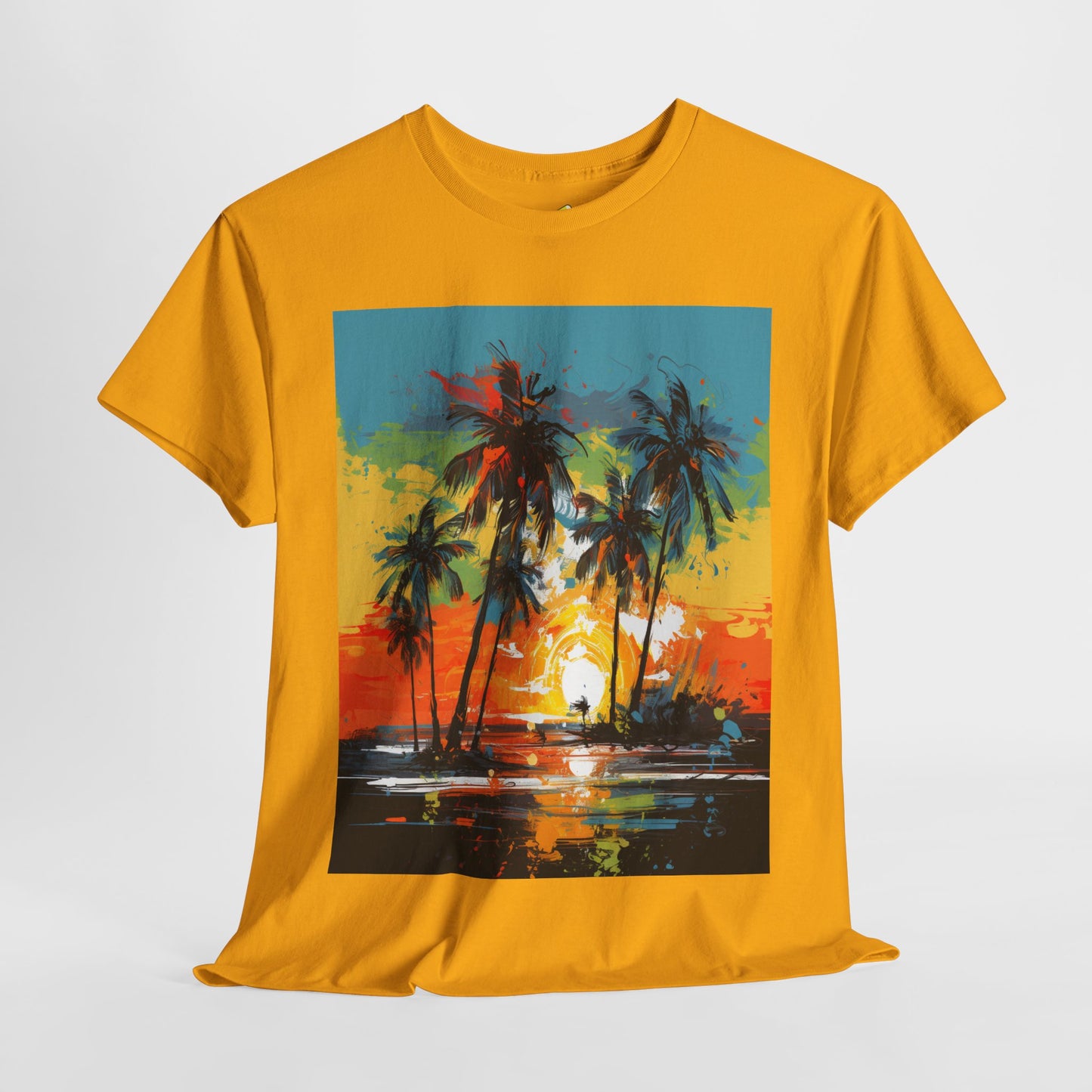 Men's Tee - Caribbean Vibes Sunset #2 Heavy Cotton T-Shirt