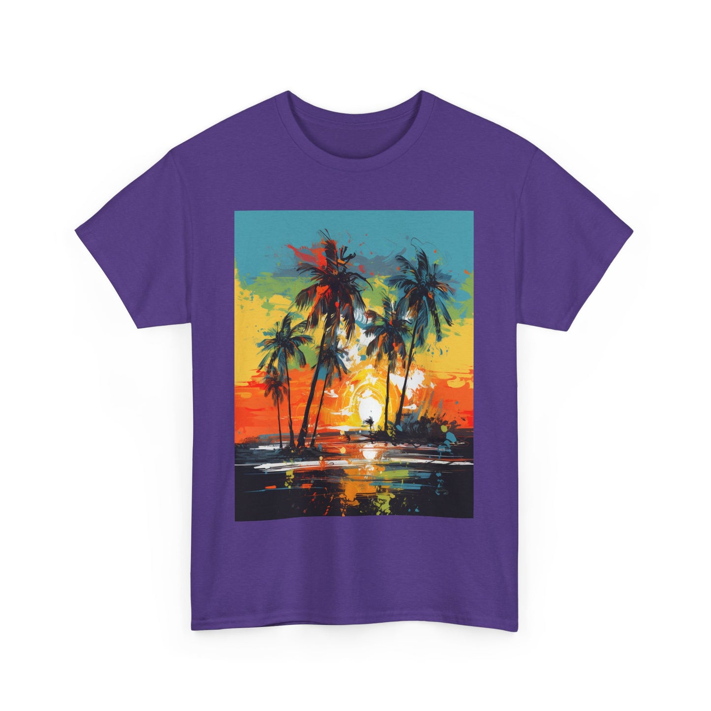 Men's Tee - Caribbean Vibes Sunset #2 Heavy Cotton T-Shirt