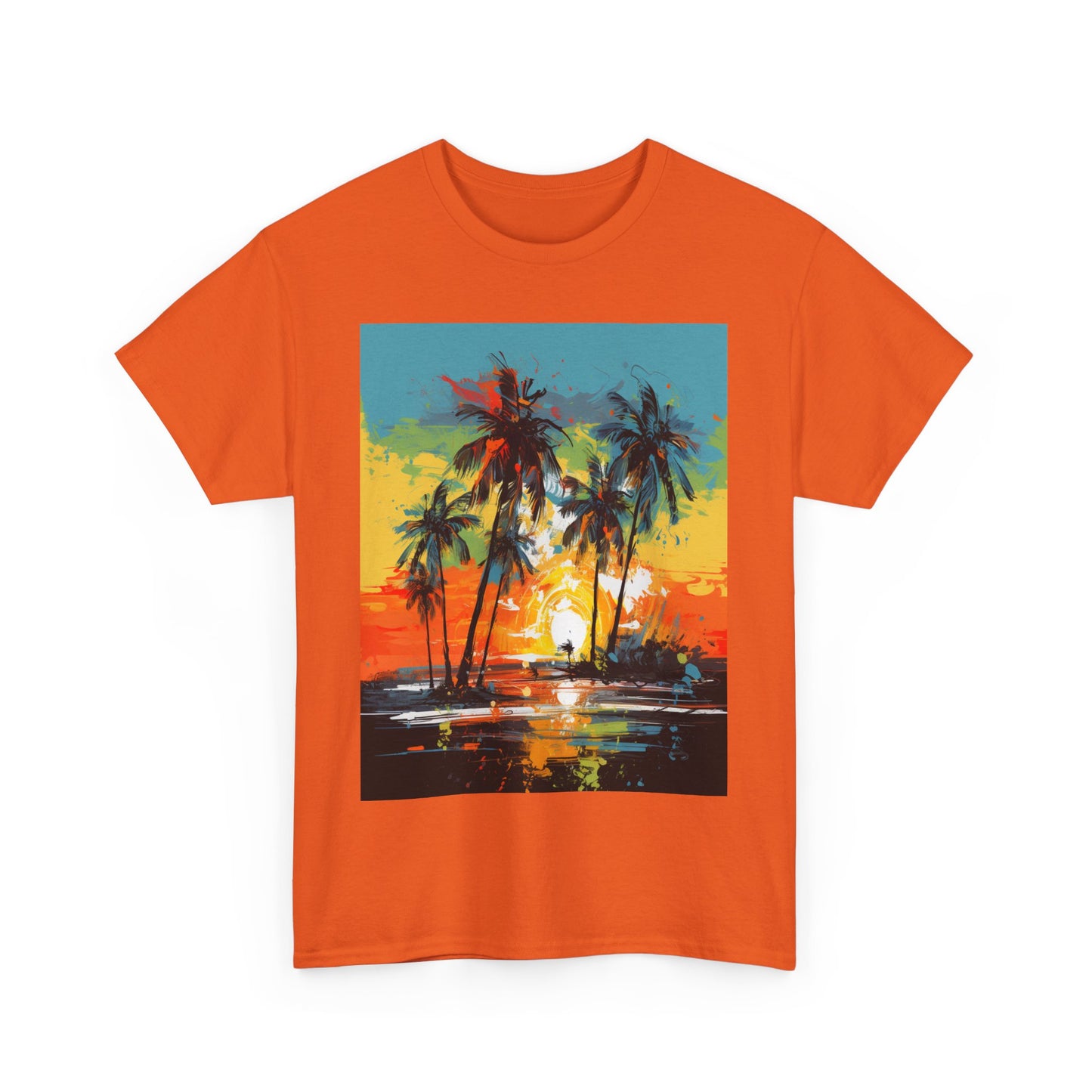 Men's Tee - Caribbean Vibes Sunset #2 Heavy Cotton T-Shirt
