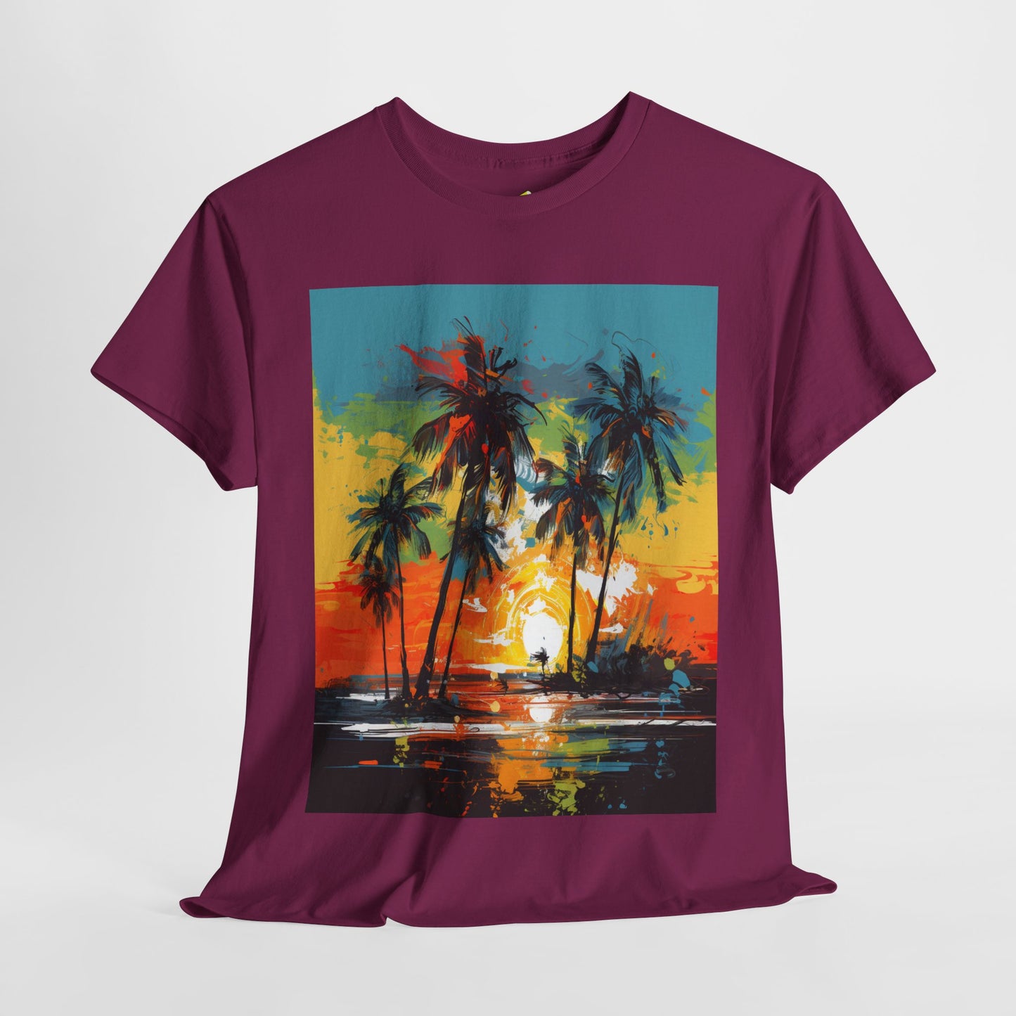 Men's Tee - Caribbean Vibes Sunset #2 Heavy Cotton T-Shirt